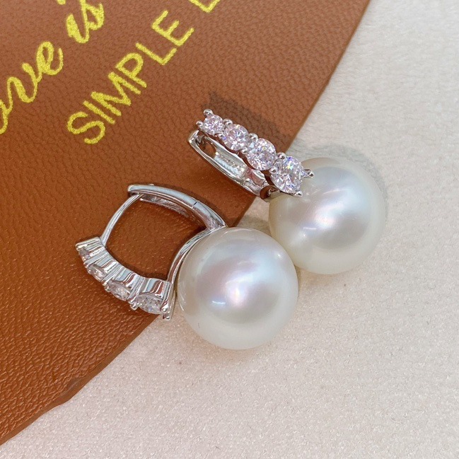 Womens Earrings | Fine Meant To Be Pearl & Diamond Huggies Earrings Earrings