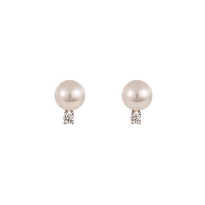 Womens Earrings | Fine Meant To Be Pearl & Diamond Studs Earrings Earrings