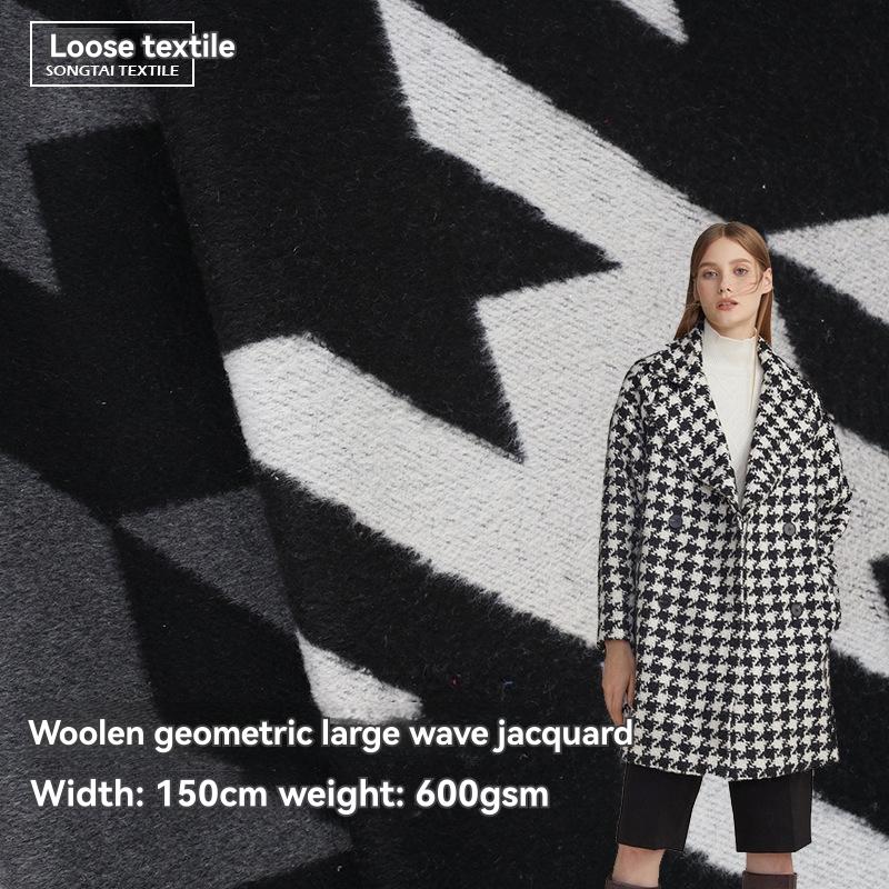 Womens Jackets & Coats | Houndstooth Wool Coat Clothing Black